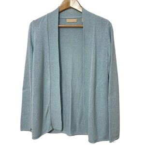 Kate Hill Linen Blend Open Front Cardigan Sweater Womens S Business Casual Work